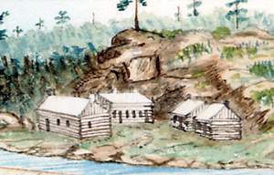 Lock Construction Camp at Jones Falls in 1831